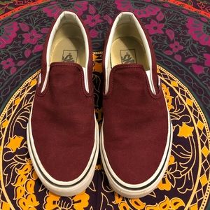 Burgundy van slip ons size 8.5